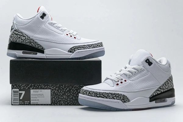 

jumpman 3 basketball shoes sp og white cement man/woman sport sneaker with original box fast delivery