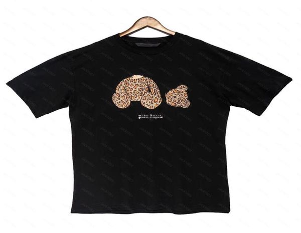 

s t shirts 22ss leopard print letter logo loose casual round neck short sleeve men women lovers style boyfriend gift t-shirt 089951001, White;black