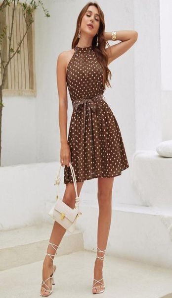

polka dot keyhole back belted dress she0123456789104416389, Black;gray