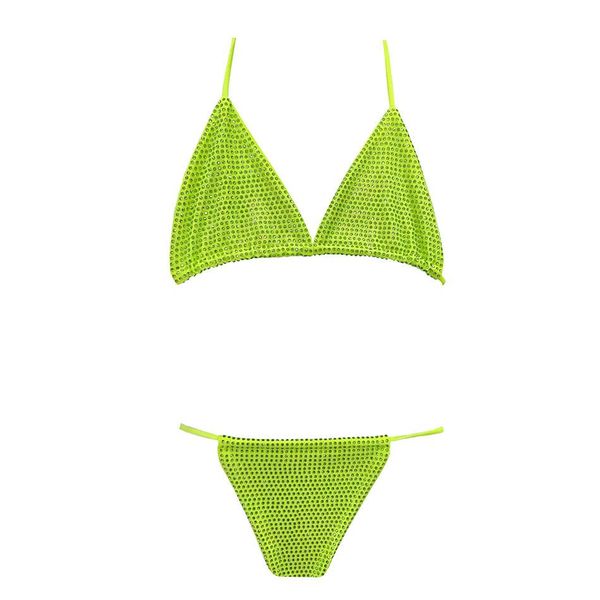 

swimwear your bump curve shiny colorful strap cropped navel short ironing craft ladies 2022 summer beach vacation crystal bikini, White;black