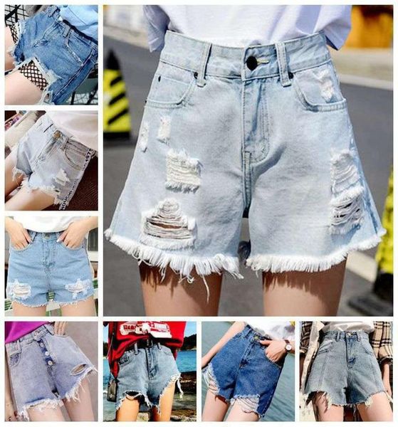 

summer high waisted cattle women039s holes in korean jeans shorts2714909, Blue