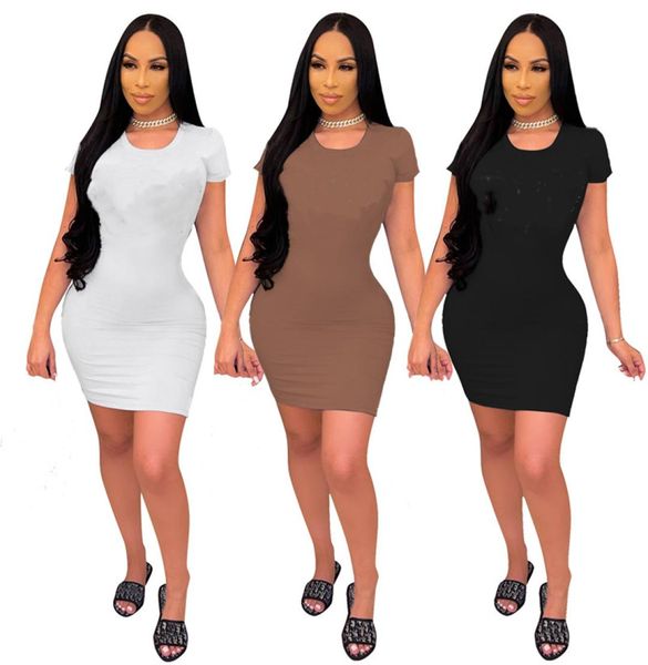 

summer women mini dress short sleeve short skirts bodycon black skirts summer clothes plus size 2xl dress skinny packaged hip skir9268895, Black;gray