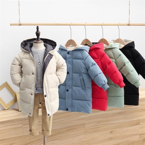 

new children's down jacket boy long girls winter coat baby padded clothes, Blue;gray