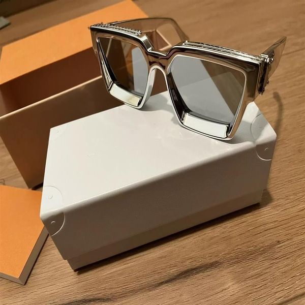 

men women fashion brand millionaire sunglasses black oversized square frame evidence sunglasses quality luxury with original boxes248r, White;black