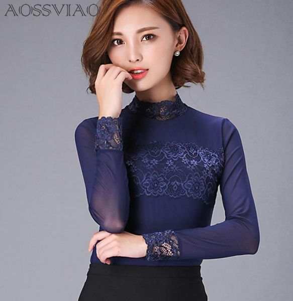

lace blouse shirt women blusas de renda feminino camisa fashion long sleeve brand good ropa mujer woman clothe plus size xl9359361, White