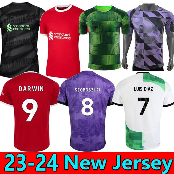 

s-4xl 23 24 soccer jerseys gakpo darwin endo luis diaz alexander arnold liverp00l football kit 2023 2024 mac allister szoboszlai kids unifor, Black;yellow