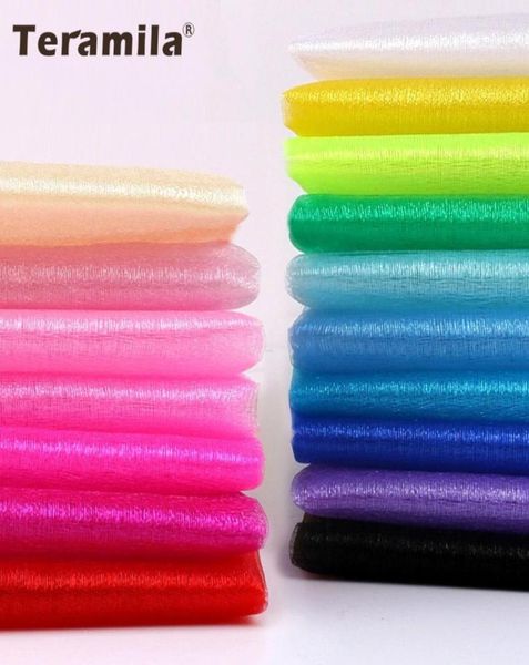 

5meterslot wedding decoration sheer organza fabric 24 color party celebration chair sheergauza cloth diy disposable supplies5356805, Black;white