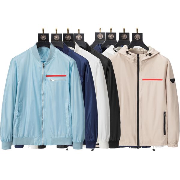 

2023 designer fashion men's jackets lightweight full zip outerwear coat with pockets male windbreaker spring autumn casual bomber jacke, Black;brown