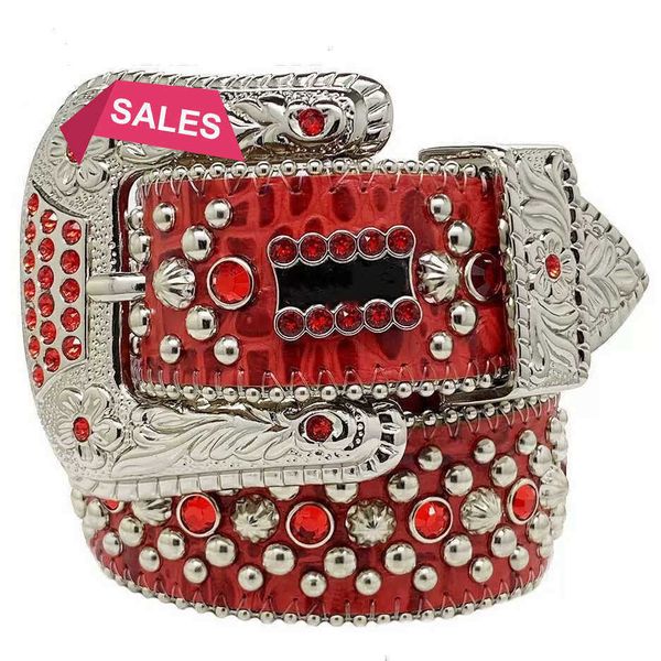 

1Designer Belt Bb Simon Belts for Men Women Shiny diamond belt The Trojan Red Jet AB cintura uomo boosluxurygoodsg