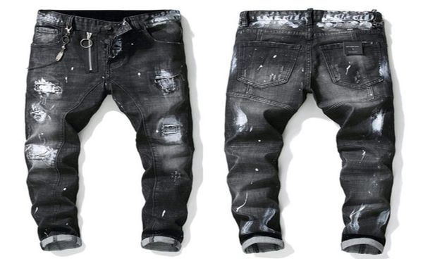 

2021 mens jeans hip hop stylist distressed ripped biker jean slim fit motorcycle brand luxury fashion men pants7848004, Blue