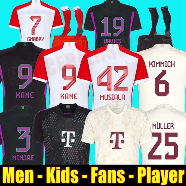 

bayern soccer jerseys 23 24 munich soccer sets kane sane kimmich munich muller davies coman men kids kitneuer de ligt sane 2023 2024 footbal, Black