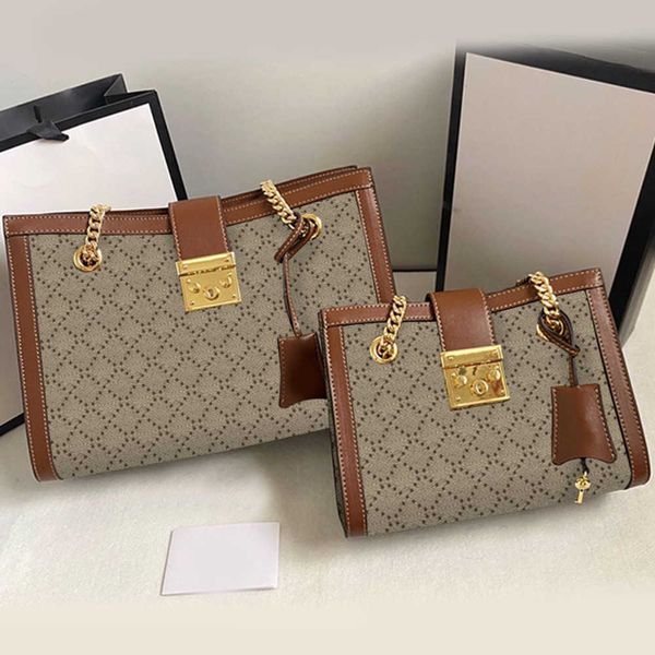 

women's luxury chain bag tote handbag crossbody bags women shoulder handbags padlock buckle inner double pocket classic letter prints g