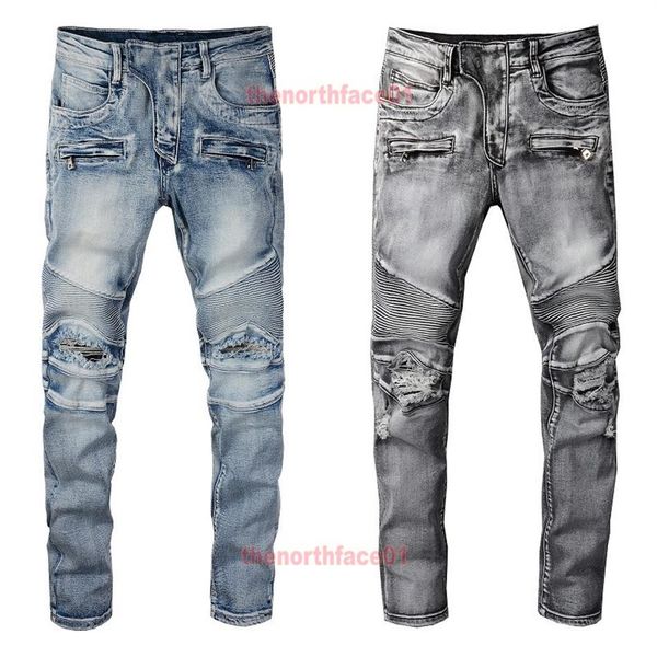 

mens designer jean fashion denim pants for male skinny ripped destroyed stretch slim fit jean beam foot trousers2413, Blue