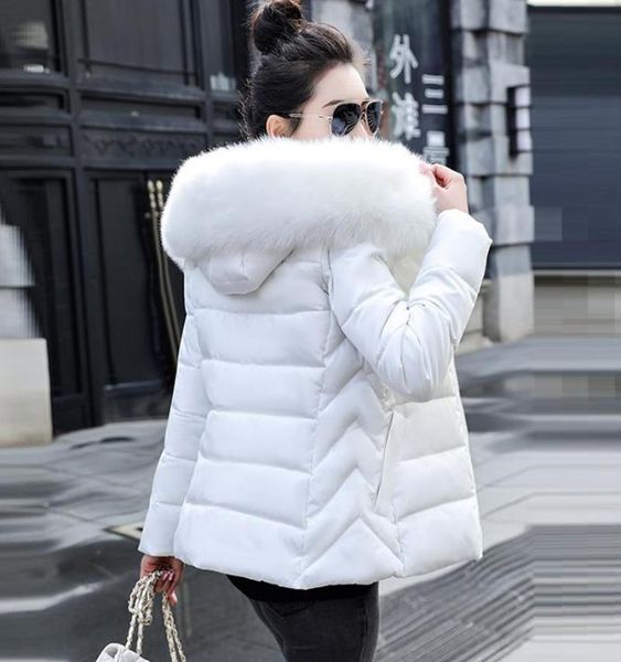 

women's down & parkas ps size s-6xl women winter coat fake fur collar woman parka short outwear warm jacket female 20217732996, Black