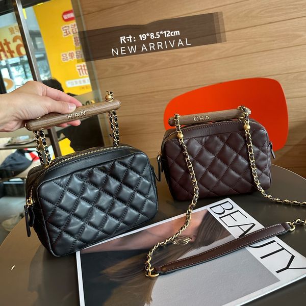 

23a wooden handle bowling bag wooden handle saddle bag designer bag luxury shoulder bags crossbody bag glitter strap bag cf gr 19bag