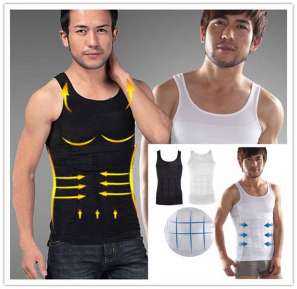 

men slim body lift shaper belly fatty buster underwear vest corset compression6288223, Black;brown