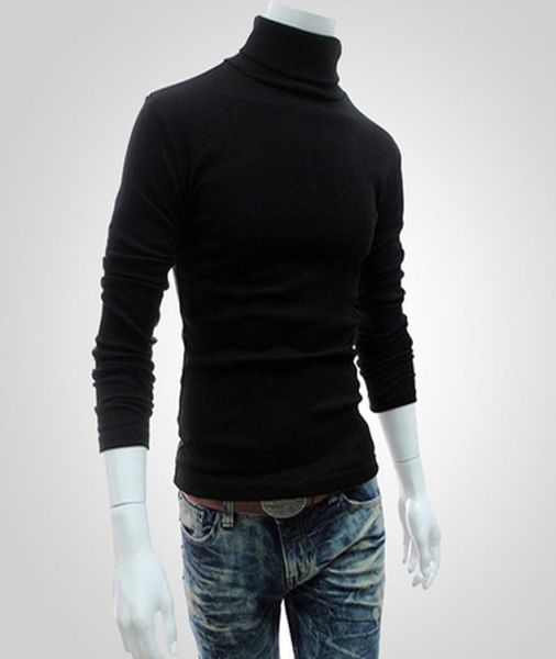 

men bottoming fall slim sweaters warm autumn turtleneck sweaters black pullovers clothing for man cotton knitted sweater male3211034, White;black