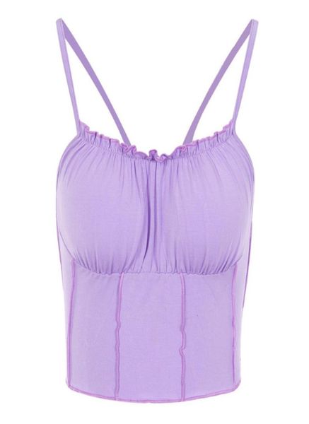 

camisole spaghetti straps ruffles crop 2019 women purple backless sleeveless vest female skinny bralette3283911, Black;white