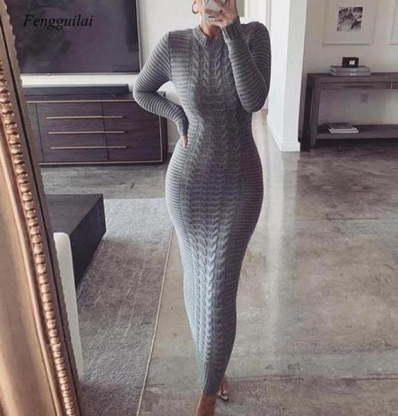 

casual dresses winter thicken turtleneck sweater maxi dress women lace up knitted long female knitwear soft vestidos 2021 high qua6131577, Black;gray