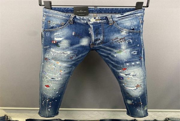 

2022 new arrivals d2 mens luxury designer denim jeans holes trousers uare uared2 jeans coolguy biker pants mens clothing 2#98061243215, Blue