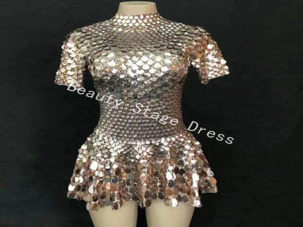

shining lovely sequins mini dress costume celebrate rhine bodysuit birthday silver dresses nightclub leotard2892775, Black;red