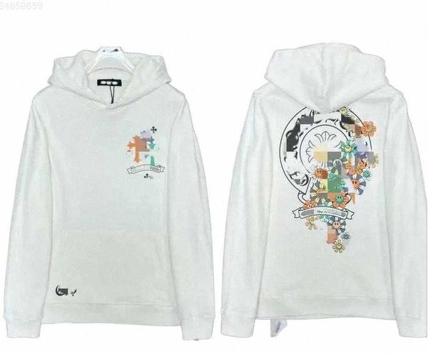 

3uin men's hoodies sweatshirts sweatshirts chromes designer winter heart hoodie ch jacket coat hooded hoody men woman hip hop chromees, Black
