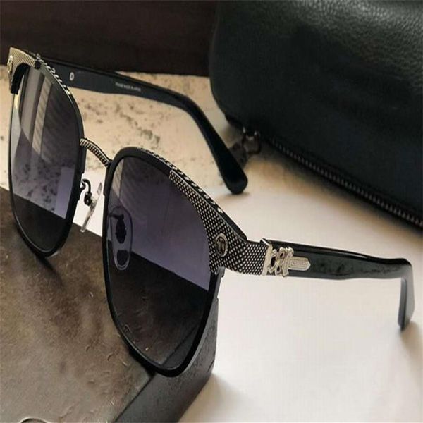 

square sunglasses metal gunmetal grey gradient lens sun glasses men retro punk style sunglasses with box272c, White;black