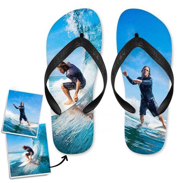 

custom summer slipper flip flop shoes designer mens flip flops with own, Black