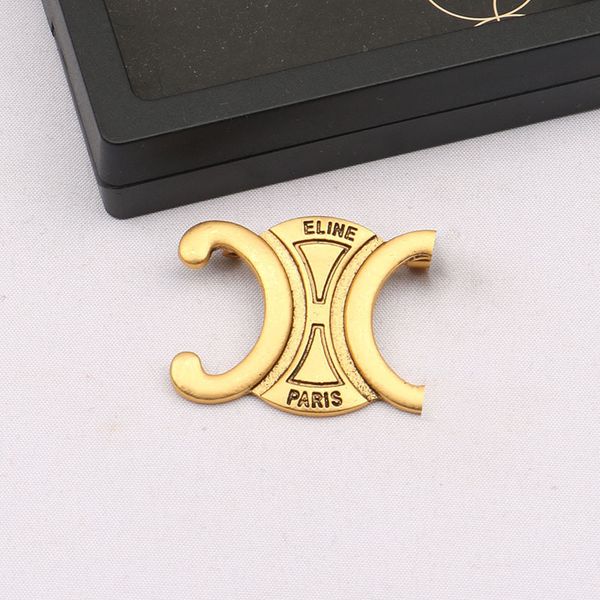 

9108new style inlaid fashionable pearl brooch temperament women's diamond brooch gold and silver letters christmas gift hit the trend, Gray