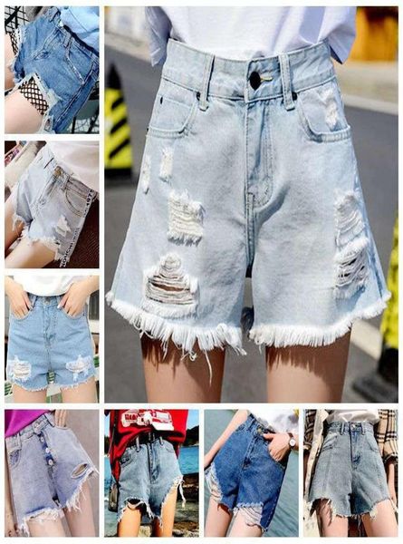 

summer high waisted cattle women039s holes in korean jeans shorts7978066, Blue