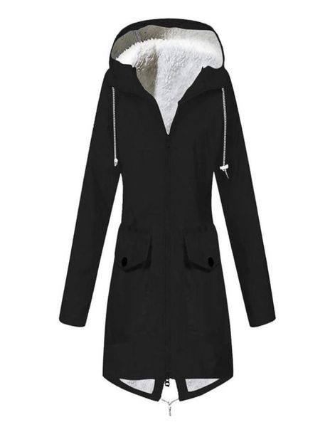 

women039s jackets plus size winter jackets for women hooded fashion solid plush rain outdoor raincoat windproof coats and jacke8898458, Black;brown
