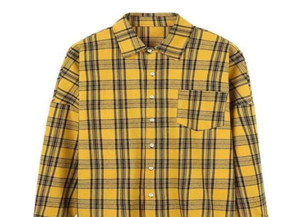 

men designer fashion plaid loose shirts new style casual long sleeved shirts fashion blouse street shirts8079099, White;black
