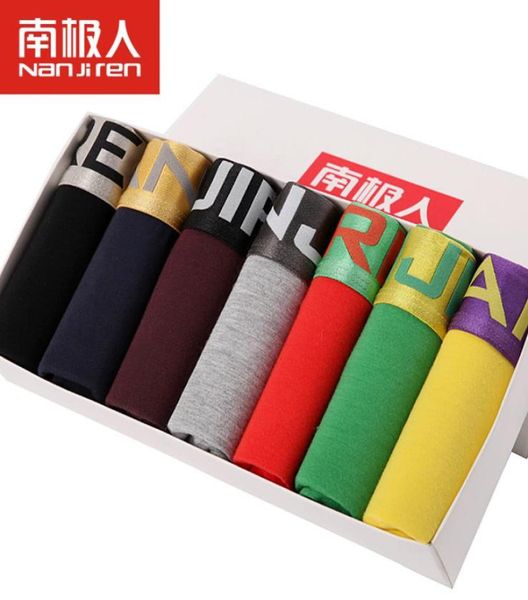 

7pcslot new super large size mens underwear u convex boxer short soft breathable belt shorts l6xl gift box7449585, Black;white