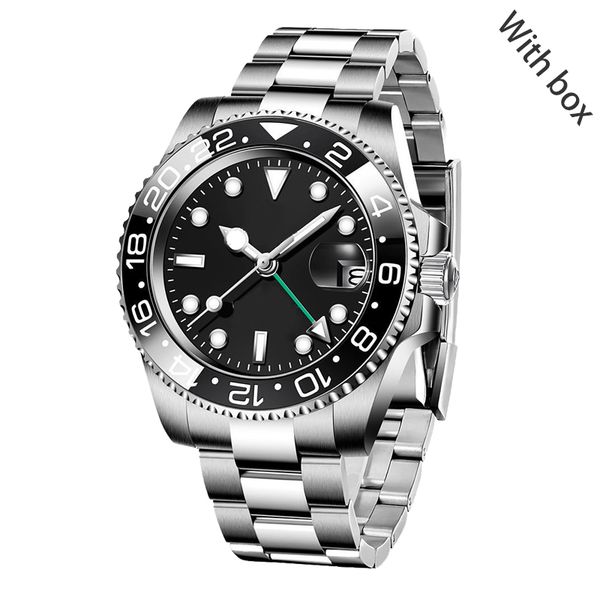 

designer watch men's fashion watches gmt pepsi luminous automatic 40mm leather 904l stainless steel watchband waterproof wristmontre 82, Slivery;brown