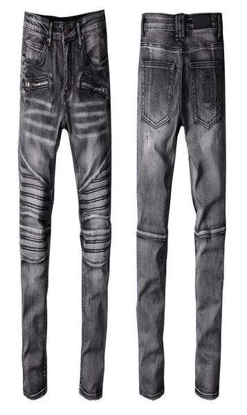 

trendy mens designer jeans fashion fit distressed ripped biker denim for men design jeans hip hop women jogger pants5093860, Blue