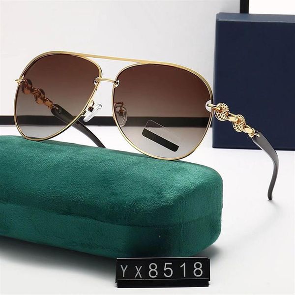

2022 new brand design sunglasses womens mens designer premium fashion metal oversized sunglasses retro women men uv400302o, White;black