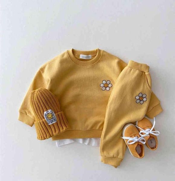

infant clothing for baby girls clothes sets autumn winter newborn baby boys floral sweatshirt pants pcs baby designer clothes y2204394835, White