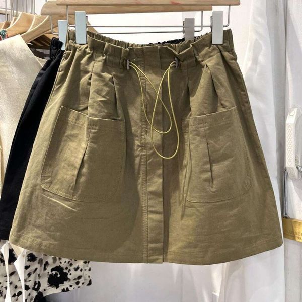 

american retro babes overalls short skirt female summer high waist a line slimming anti revealing casual bag hip, Black