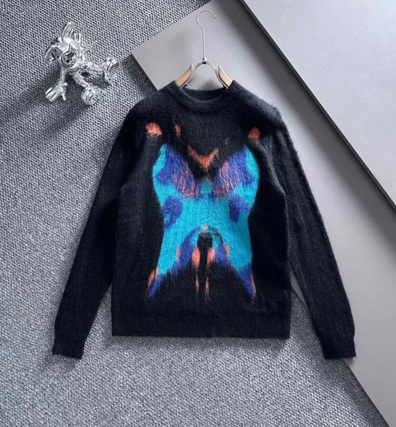 

men's plus size sweaters hoodies in autumn / winter 2022acquard knitting machine e custom jnlarged detail crew neck cotton 3rf, Black;brown