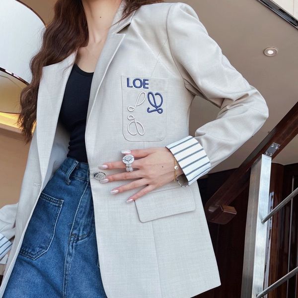 

fashion women suit designer clothes blazer loe letter spring new released, White;black