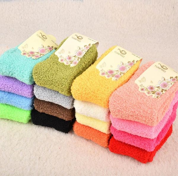 

12pairs lot women plain terry socks korea the towel socks warm fuzzy socks for winter autumn4326699, Black;white