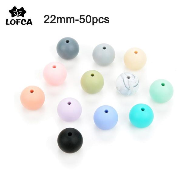 

pacifiers# lofca 50pcs 22mm round silicone beads for baby silicone teething necklace teether bpa food grade silicone pacifier chain