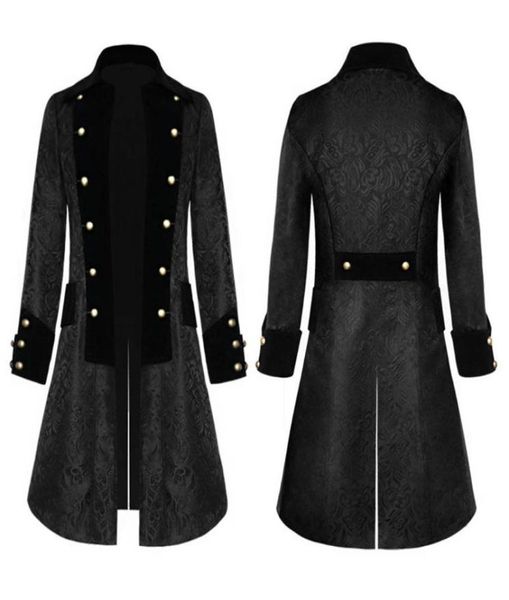 

men039s tracksuits hooded shell jacket gothic fashion vintage tailcoat men button steampunk frock coat men39s coats amp me1949436, Gray