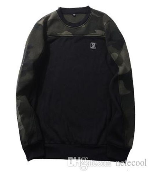 

male brand patchwork pullover camouflage sweatshirts male oneck slim fit knitting mens hoodies man pullover plus size5586363, Black