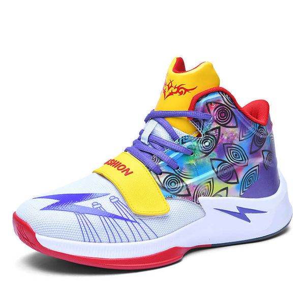 

new kids basketball shoes high youth girls boys casual sneakers professional trainers fashion sports training shoes rainbow color