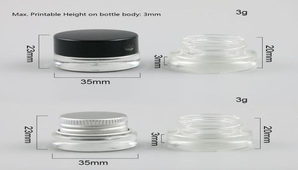 

360 x 3g small cute glass cream make up jar pot with aluminum plastic cap white pad 110 oz empty cosmetic container packaging2217540