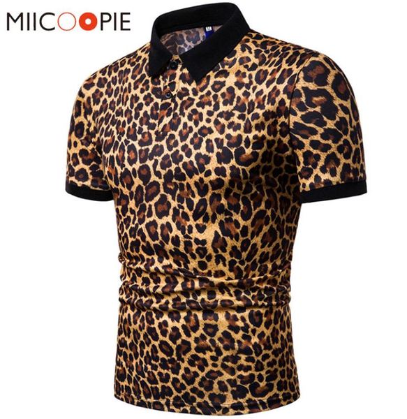 

2019 summer mens shirt brands night club leopard printed turn down collar short sleeve male homme tees mxxxl7621970, White;black