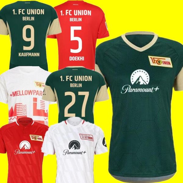 

23 24 union berlin mens soccer jerseys aaronson fofana becker kral khedira laidouni behrens khedira diogo leite doekhi 2023 2024 football sh, Black;yellow