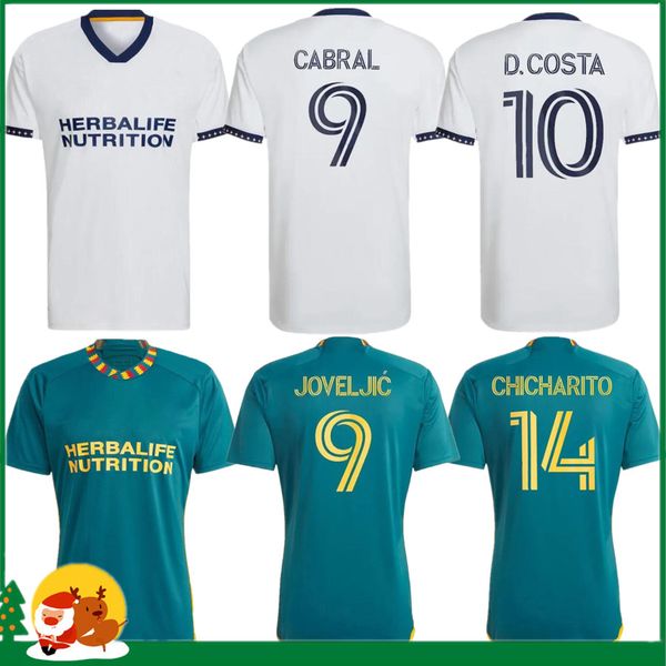 

2023 la galaxy soccer jerseys 23 24 araujo chicharito cabral d.costa home away football shirt short sleeve mens jersey, Black;yellow