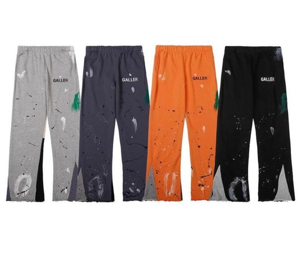 

men pants ies sweatpants dept speckled letter print men039s women039s couple loose versatile casual pants straight1699863, Black